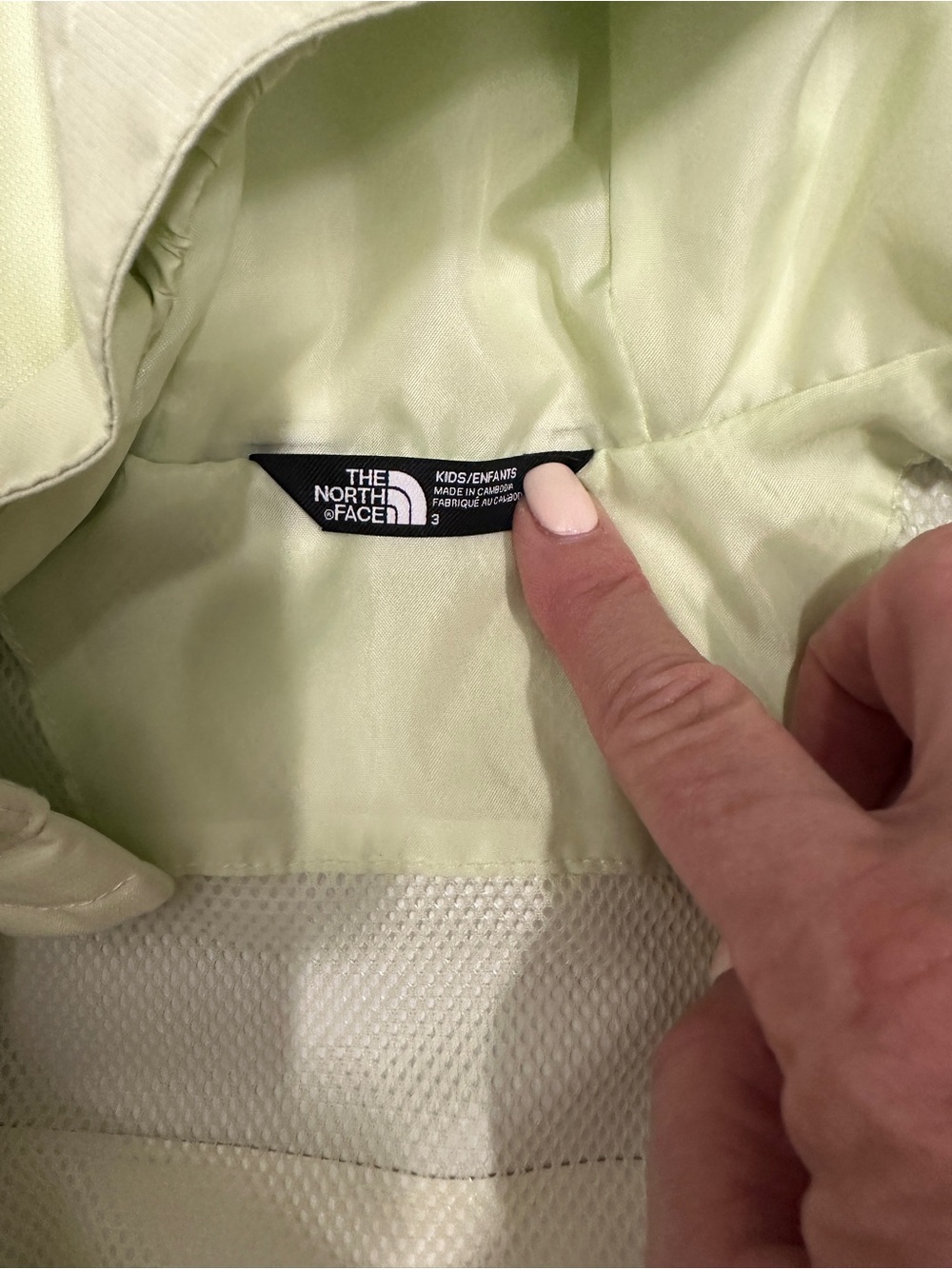 The North Face Kids Two-Tone Hooded Raincoat - Light Green & Black - Picture 3 of 7